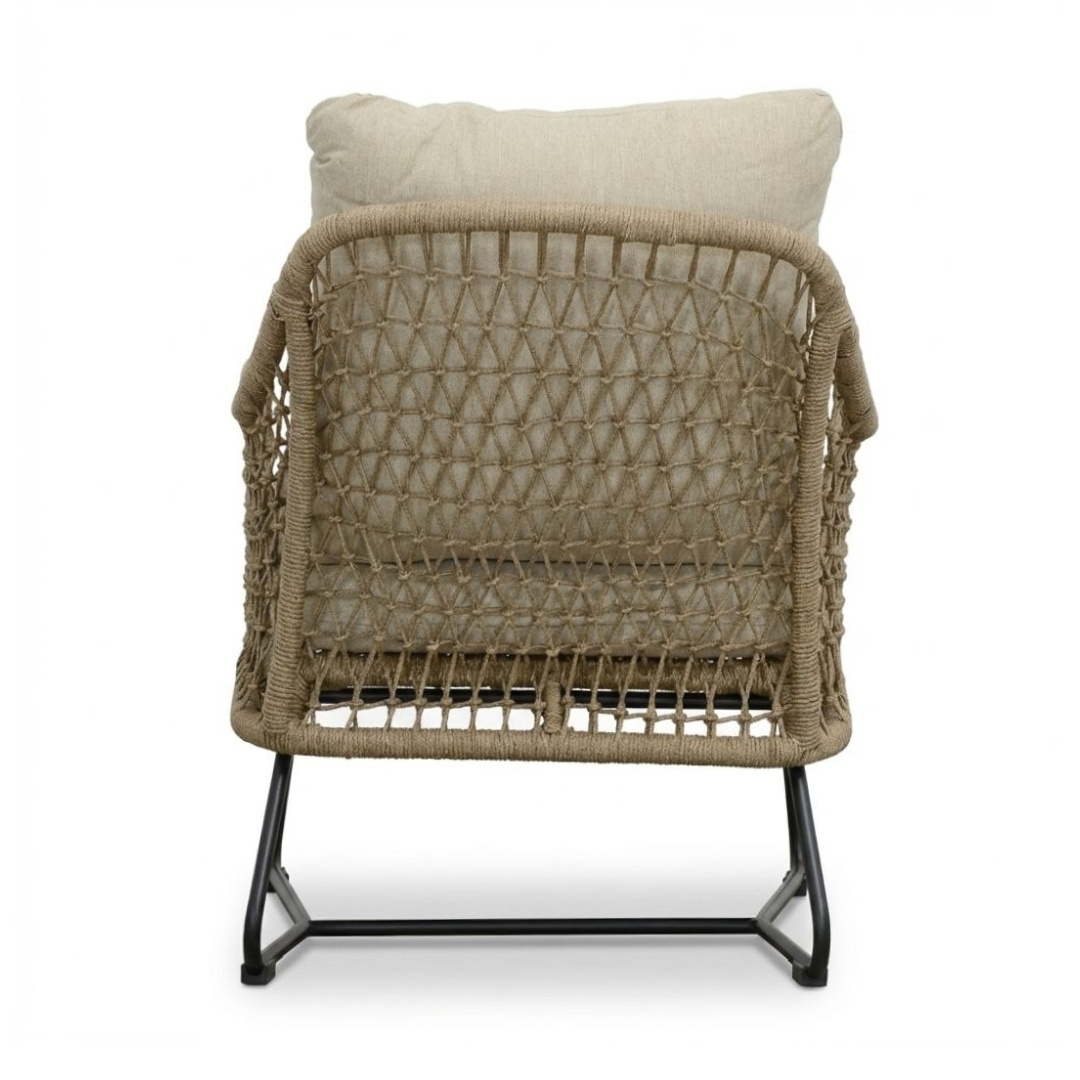 Gianna loungestoel tuin incl. voetenbank | touw + aluminium | Sahara Dust