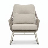 Valencia loungestoel | touw + aluminium | Almond Beige