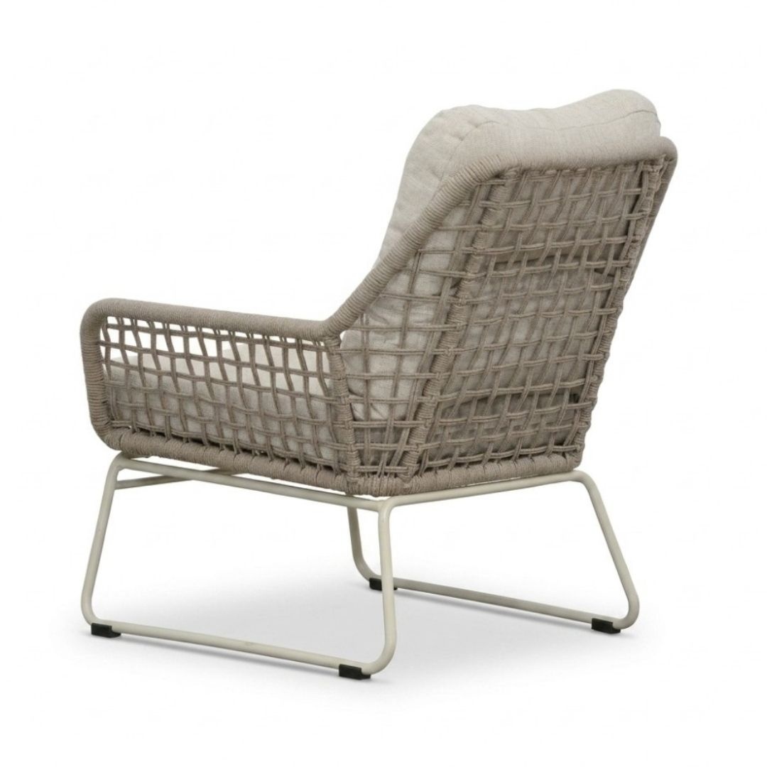 Valencia loungestoel | touw + aluminium | Almond Beige