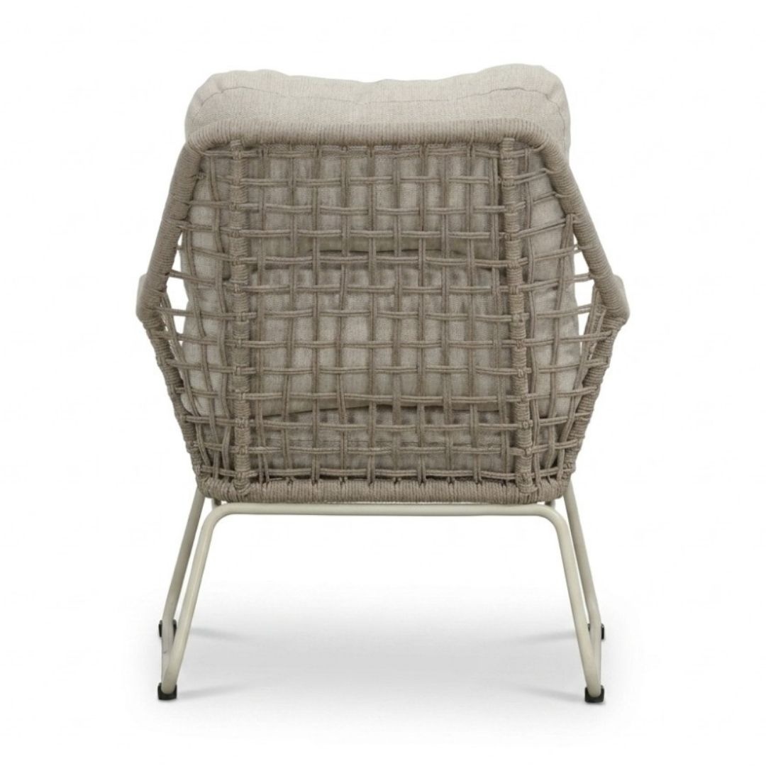Valencia loungestoel | touw + aluminium | Almond Beige
