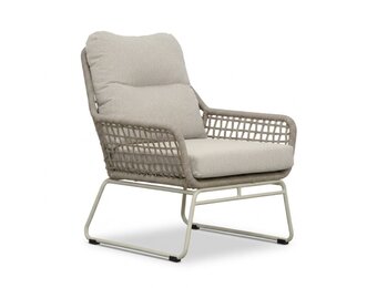 Valencia loungestoel | touw + aluminium | Almond Beige