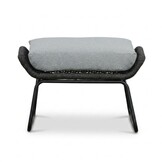 Valencia loungestoel incl. voetenbank | touw + aluminium | Stone Grey
