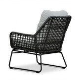 Valencia loungestoel incl. voetenbank | touw + aluminium | Stone Grey
