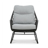 Valencia loungestoel incl. voetenbank | touw + aluminium | Stone Grey