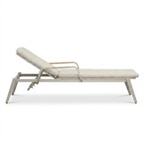 Malta ligbed beige | aluminium + teak | beige | 186cm