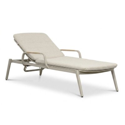 Malta ligbed beige | aluminium + teak | beige | 186cm