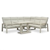 Manhattan dining loungeset - verstelbaar 6 personen | aluminium + polywood | beige | 5-delig - 273x213cm