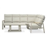 Manhattan dining loungeset - verstelbaar 6 personen | aluminium + polywood | beige | 5-delig - 273x213cm