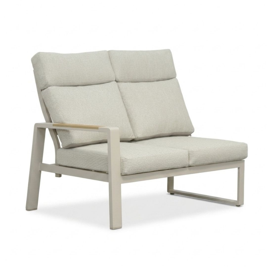 Manhattan dining loungeset - verstelbaar 6 personen | aluminium + polywood | beige | 5-delig - 273x213cm