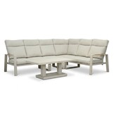 Manhattan dining loungeset - verstelbaar 6 personen | aluminium + polywood | beige | 5-delig - 273x213cm