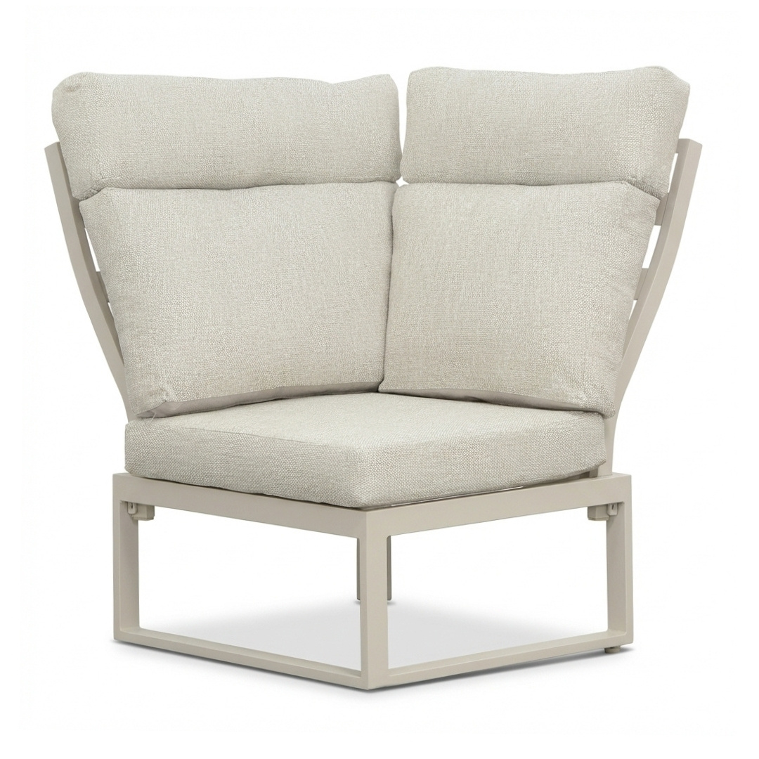 Manhattan dining loungeset - verstelbaar 6 personen | aluminium + polywood | beige | 5-delig - 273x213cm