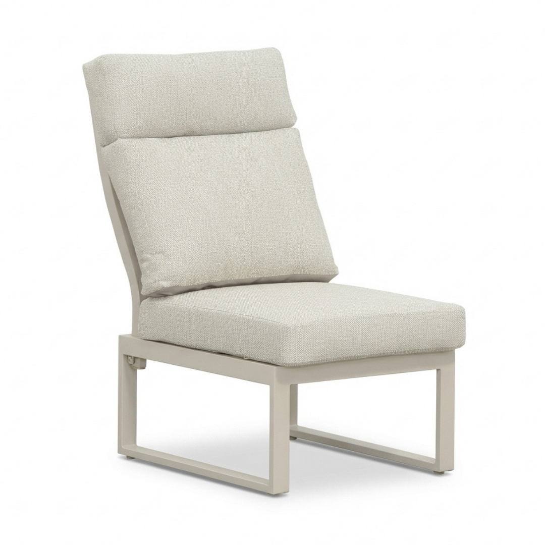 Manhattan dining loungeset - verstelbaar 6 personen | aluminium + polywood | beige | 5-delig - 273x213cm