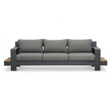 Riviera stoel-bank loungeset 5 personen | aluminium + teak | antraciet | 4-delig