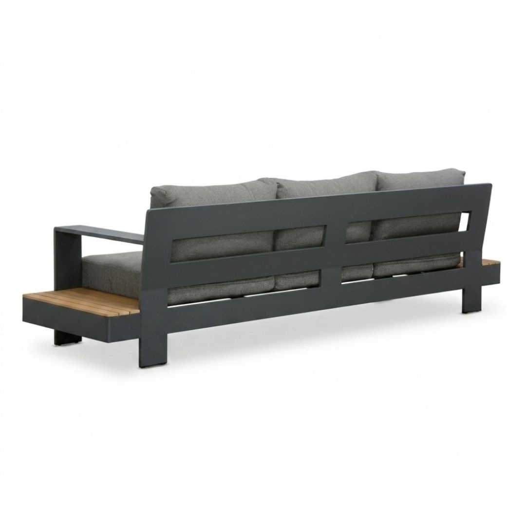Riviera stoel-bank loungeset 5 personen | aluminium + teak | antraciet | 4-delig