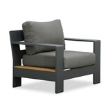 Riviera stoel-bank loungeset 5 personen | aluminium + teak | antraciet | 4-delig