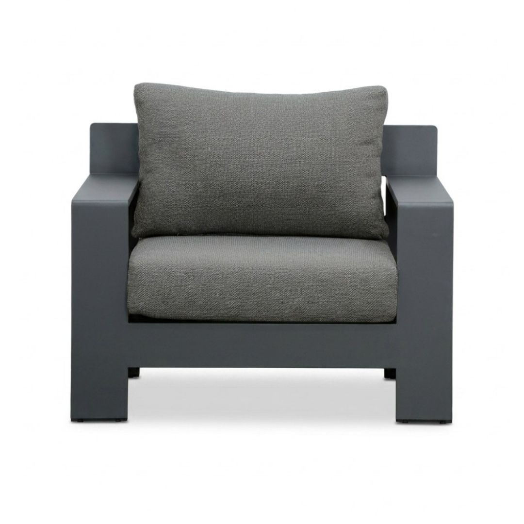 Riviera stoel-bank loungeset 5 personen | aluminium + teak | antraciet | 4-delig