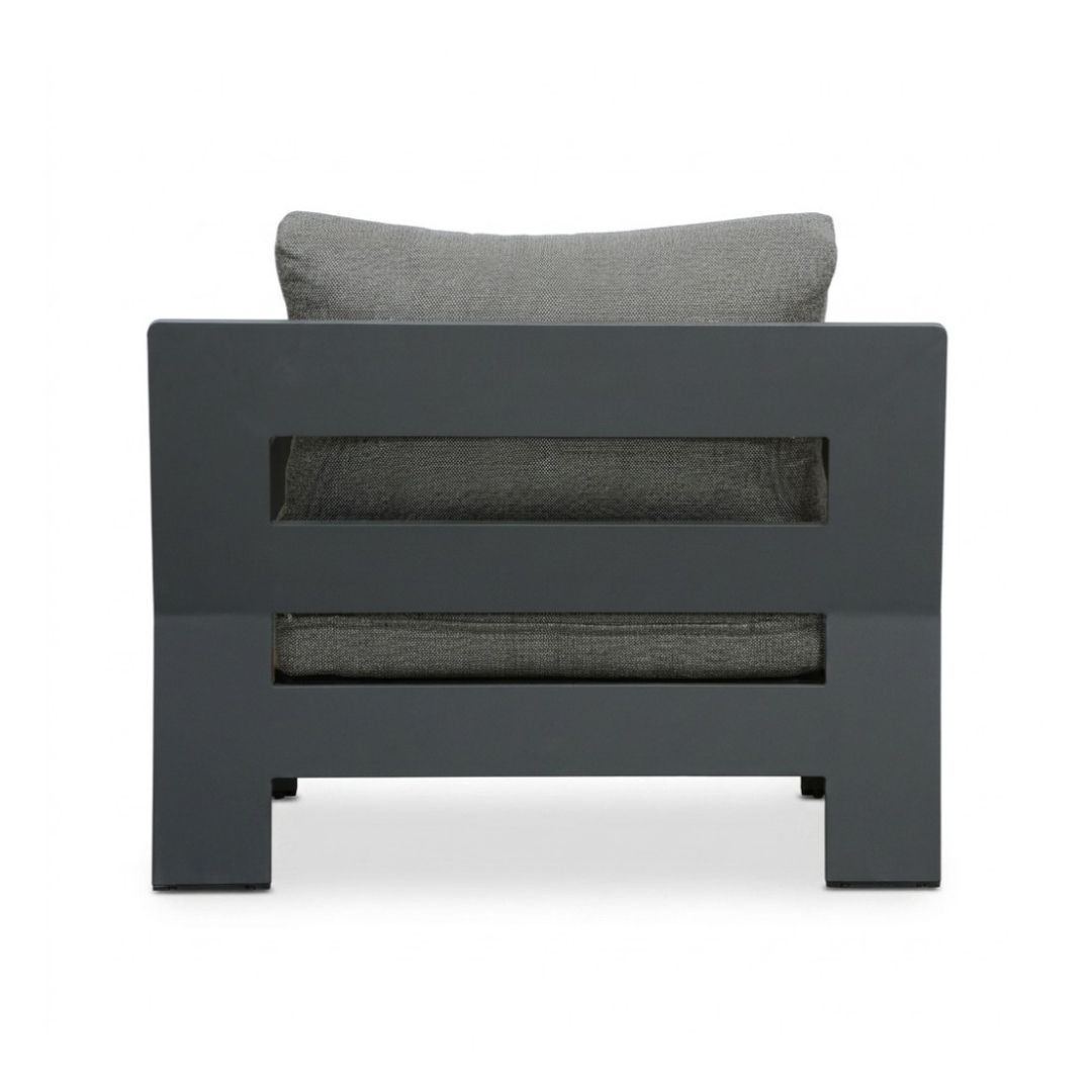 Riviera stoel-bank loungeset 5 personen | aluminium + teak | antraciet | 4-delig