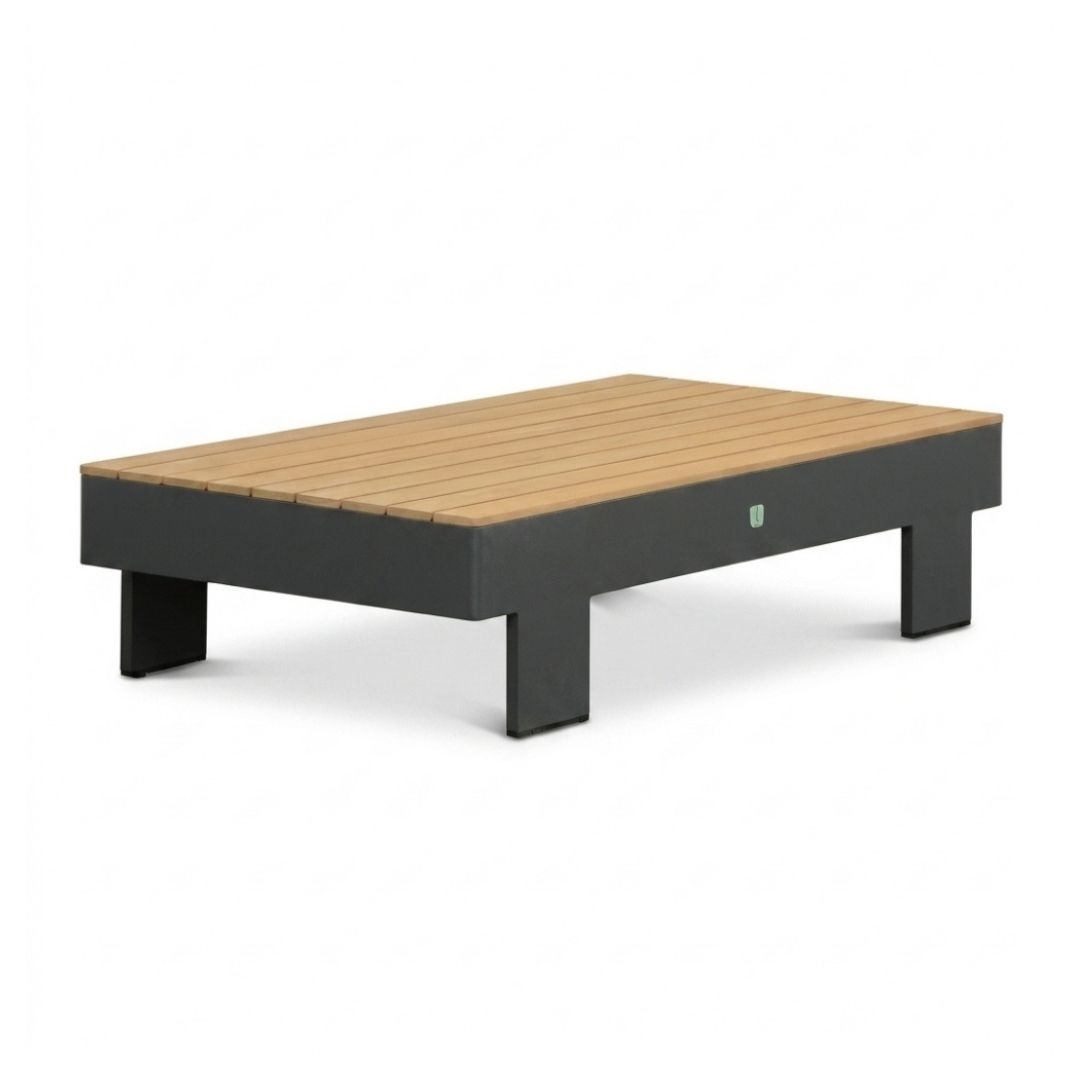 Riviera stoel-bank loungeset 5 personen | aluminium + teak | antraciet | 4-delig