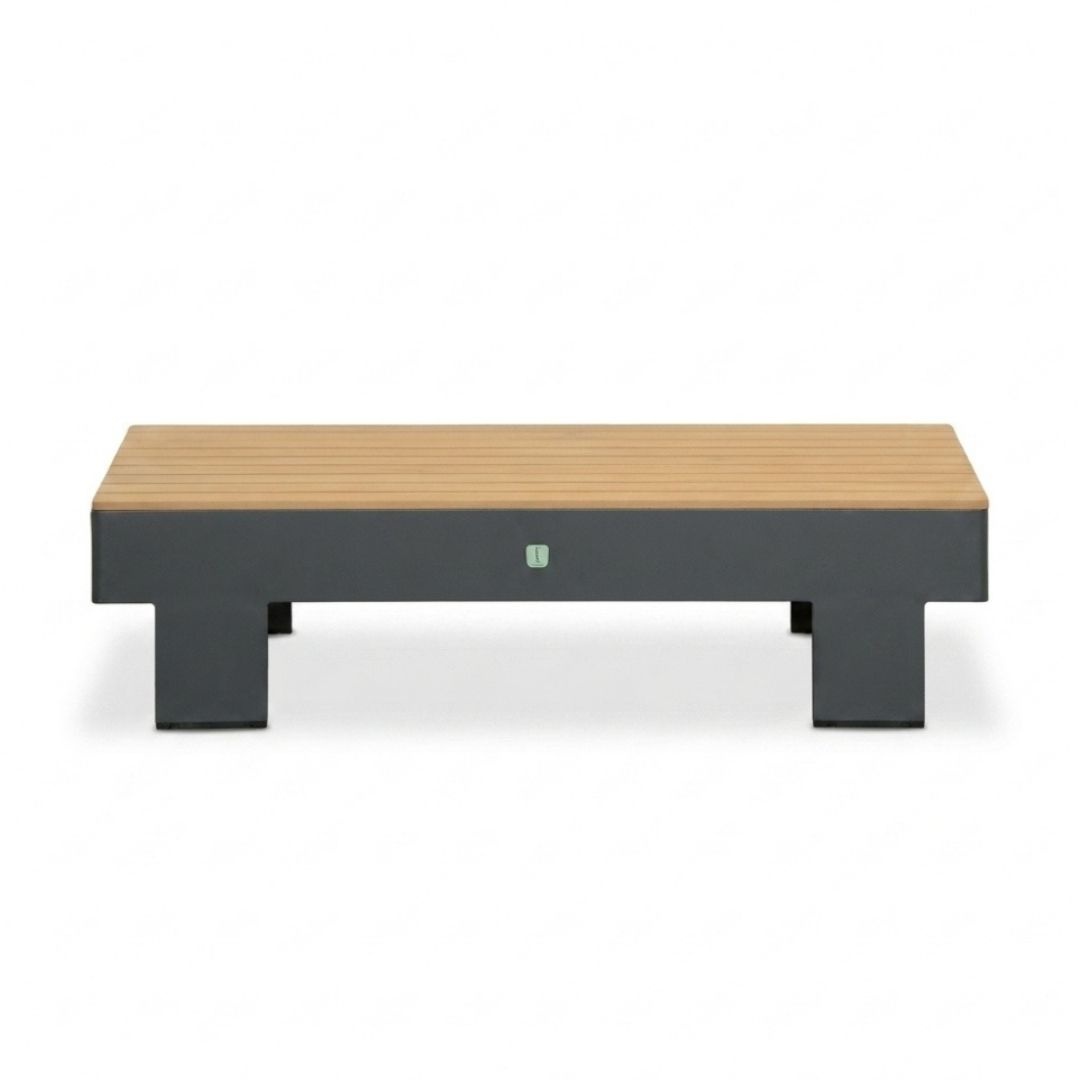 Riviera stoel-bank loungeset 5 personen | aluminium + teak | antraciet | 4-delig