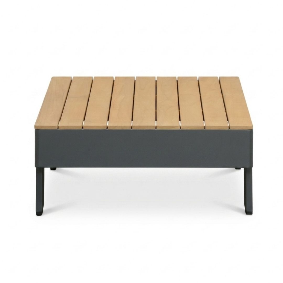 Riviera stoel-bank loungeset 5 personen | aluminium + teak | antraciet | 4-delig