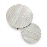 Telissa koffietafel set van 2 | sintered stone + aluminium | Marble Latte/beige