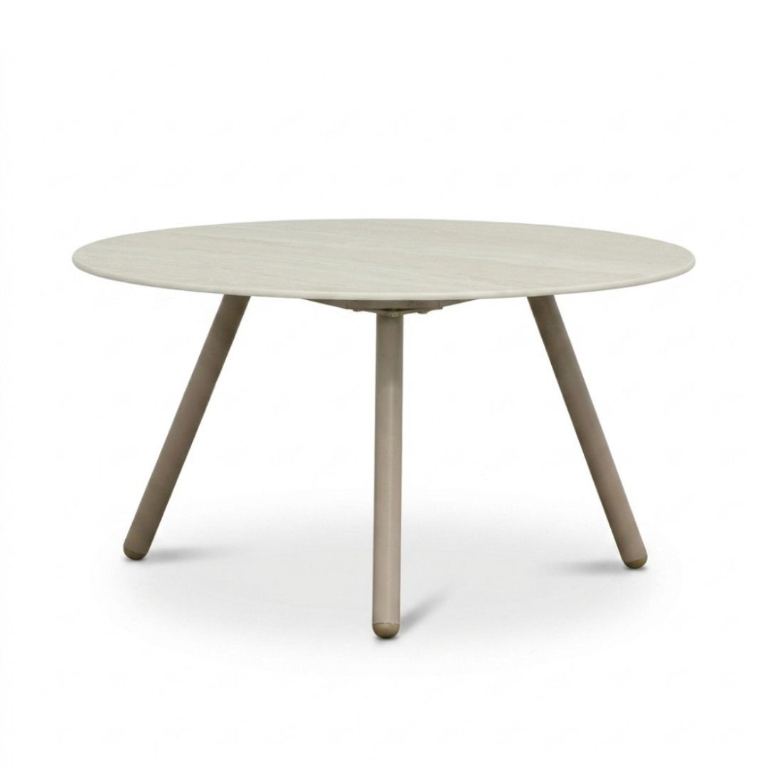 Telissa koffietafel set van 2 | sintered stone + aluminium | Marble Latte/beige