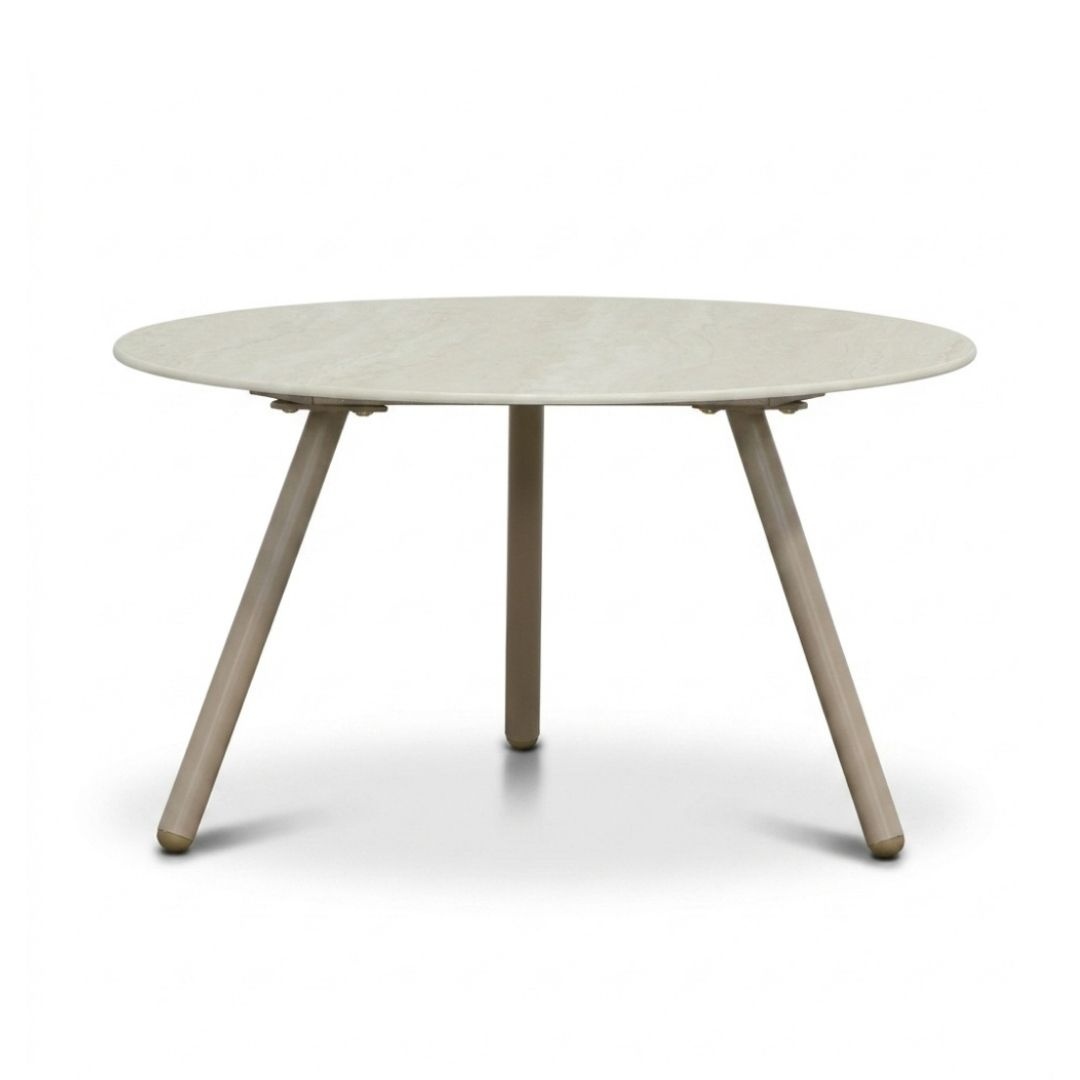 Telissa koffietafel set van 2 | sintered stone + aluminium | Marble Latte/beige