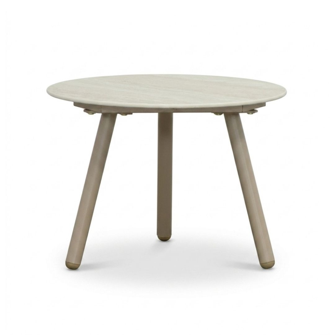Telissa koffietafel set van 2 | sintered stone + aluminium | Marble Latte/beige