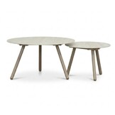 Telissa koffietafel set van 2 | sintered stone + aluminium | Marble Latte/beige