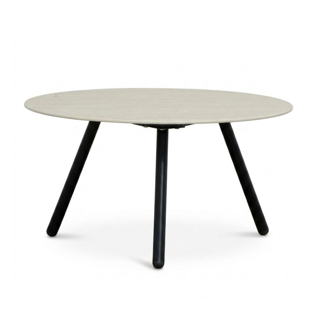 Telissa koffietafel set van 2 | sintered stone + aluminium | Marble Latte/antraciet