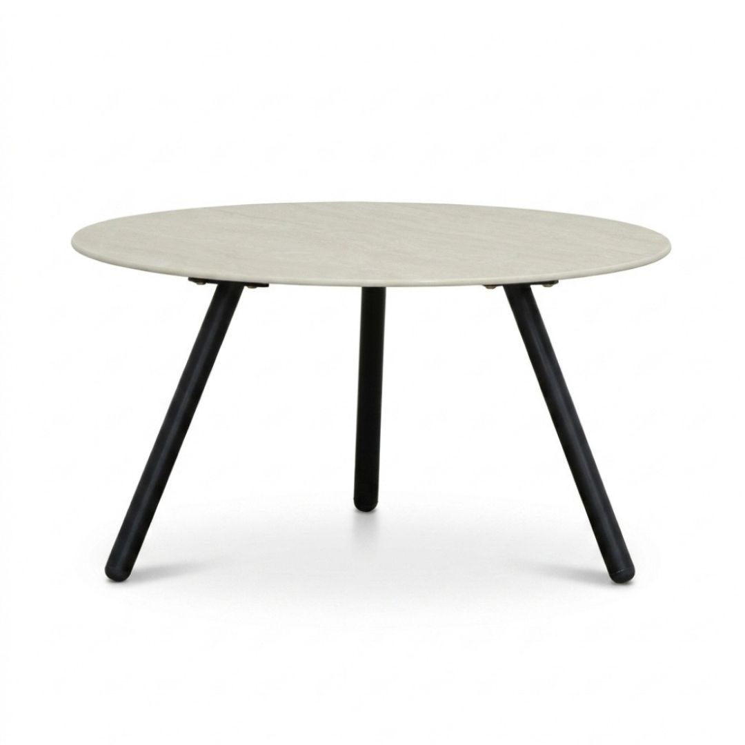 Telissa koffietafel set van 2 | sintered stone + aluminium | Marble Latte/antraciet