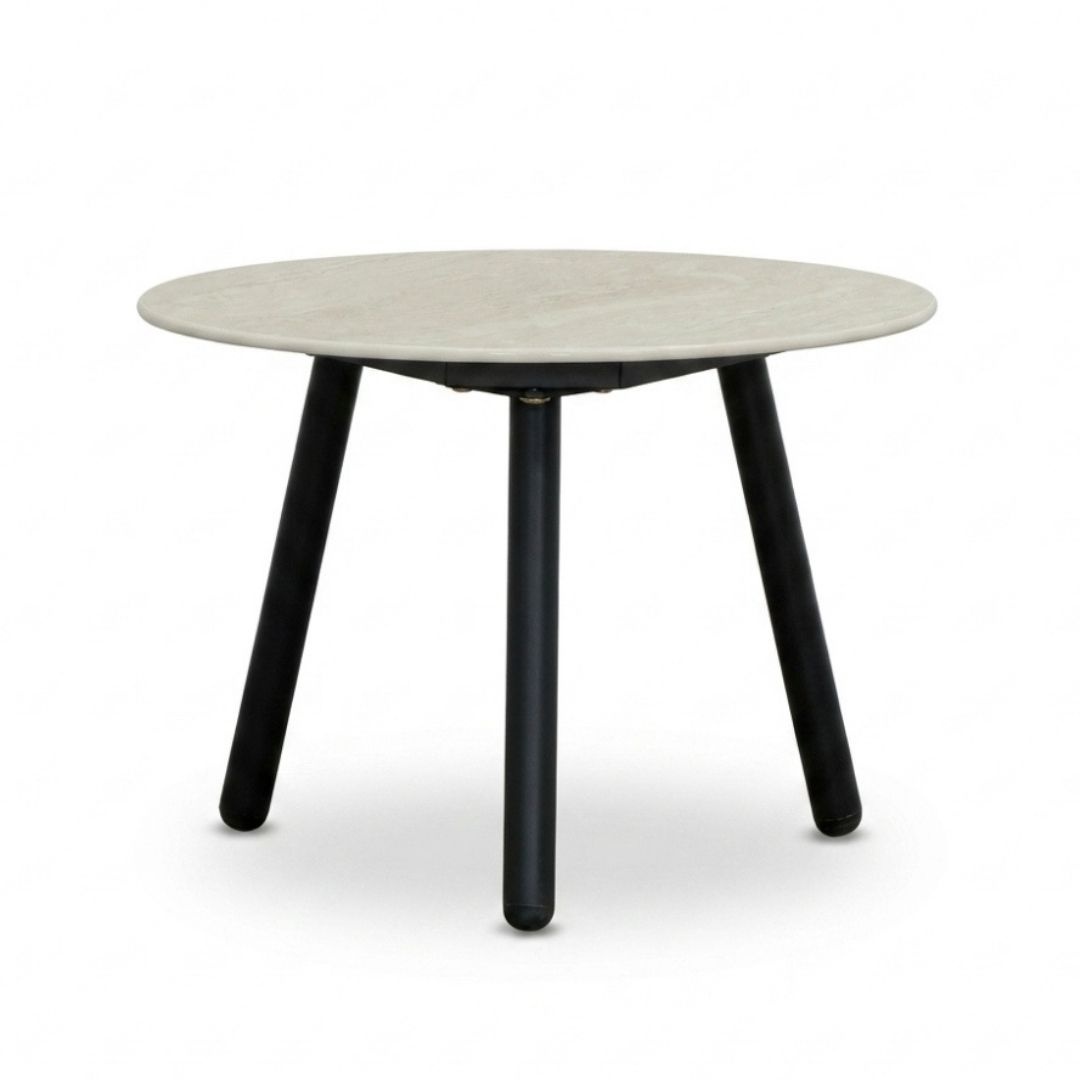Telissa koffietafel set van 2 | sintered stone + aluminium | Marble Latte/antraciet