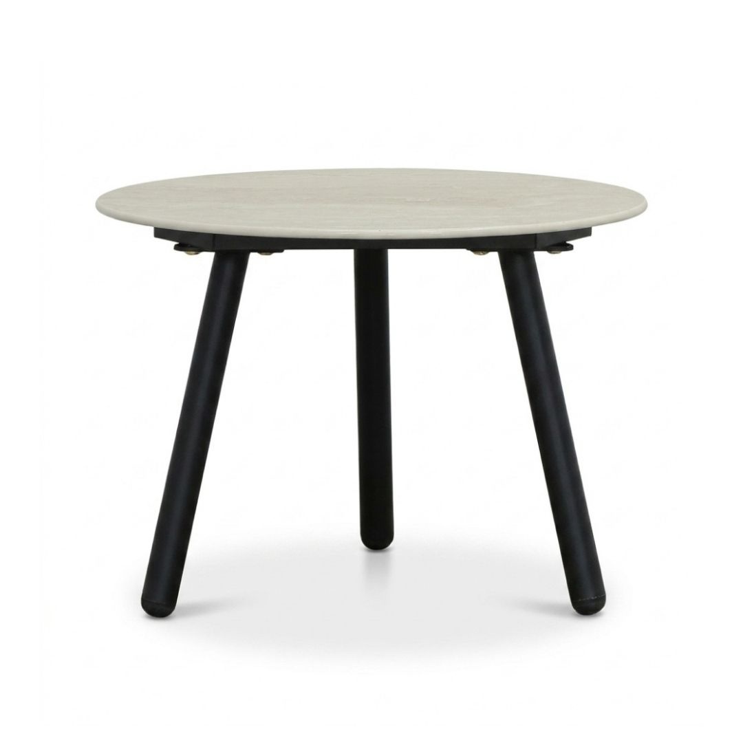 Telissa koffietafel set van 2 | sintered stone + aluminium | Marble Latte/antraciet