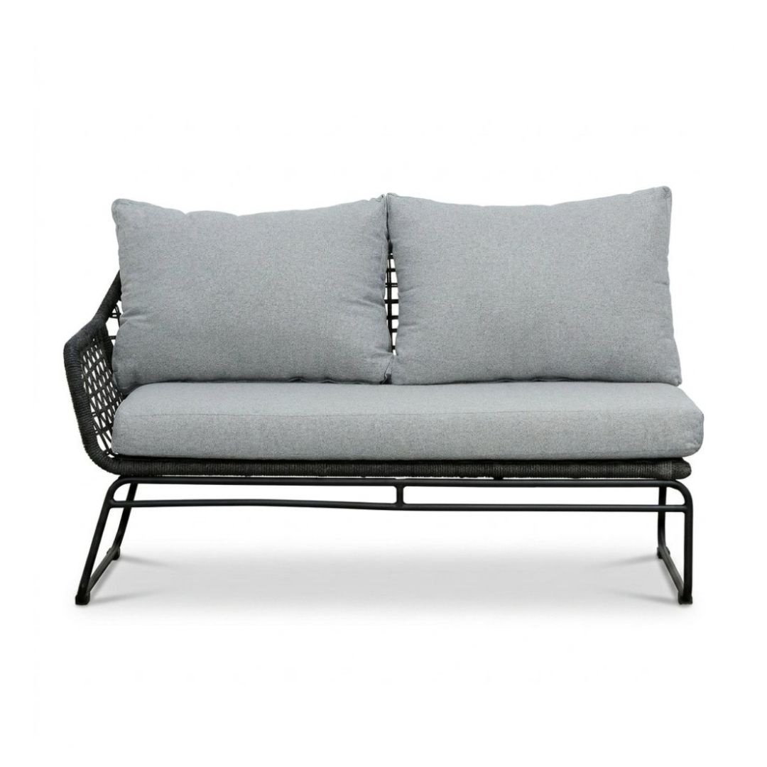 Potenza hoek loungeset 5 personen | aluminium + touw | Stone Grey | 4-delig - 213x213cm