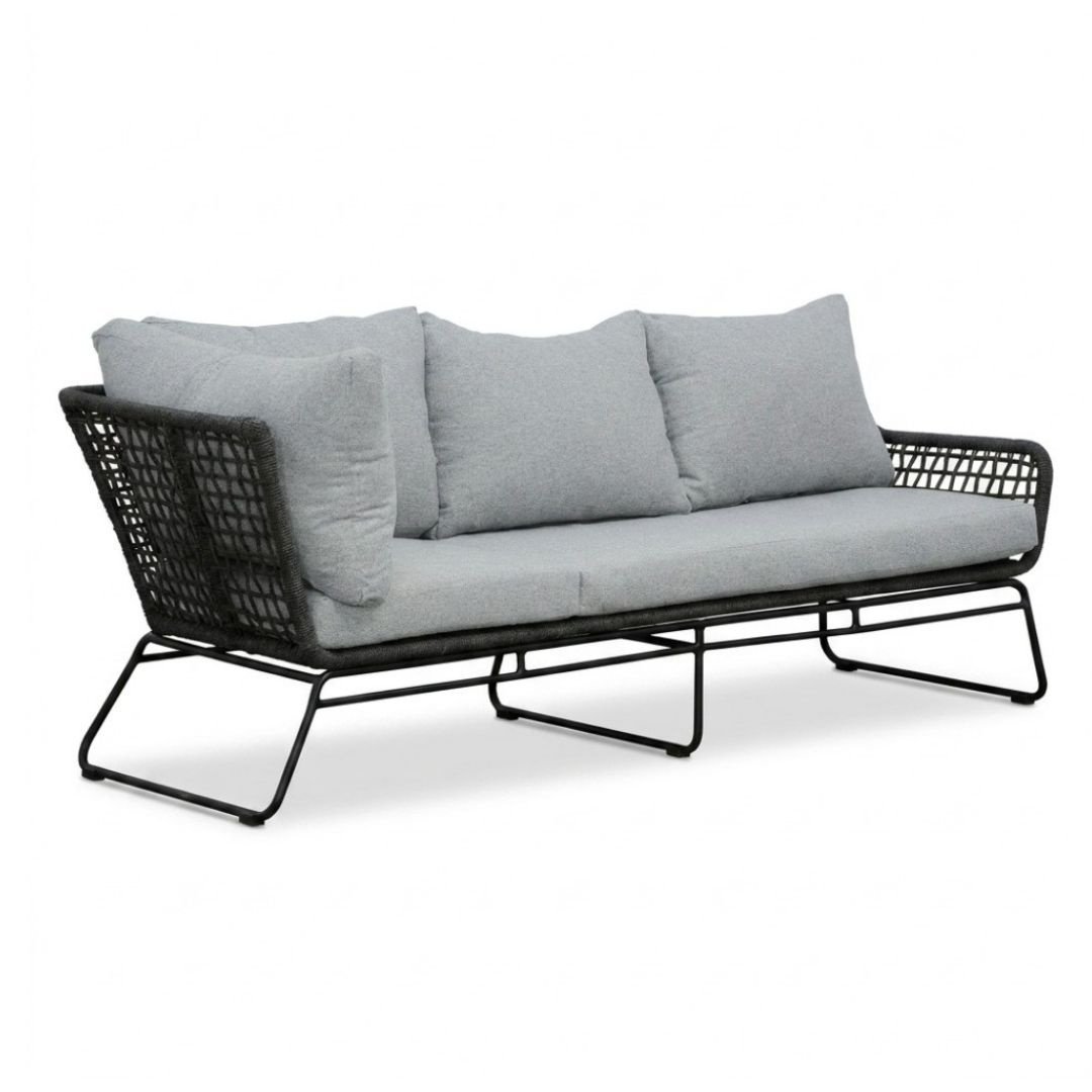 Potenza hoek loungeset 5 personen | aluminium + touw | Stone Grey | 4-delig - 213x213cm