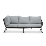 Potenza hoek loungeset 5 personen | aluminium + touw | Stone Grey | 4-delig - 213x213cm
