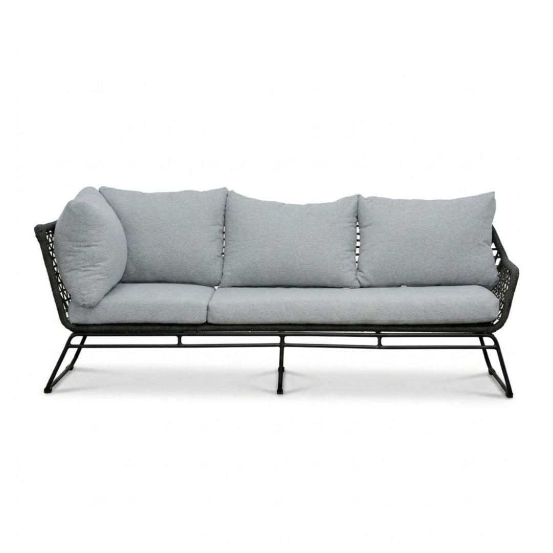 Potenza hoek loungeset 5 personen | aluminium + touw | Stone Grey | 4-delig - 213x213cm