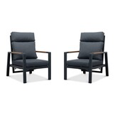 Manhattan loungestoel tuin set van 2 | aluminium + polywood | antraciet
