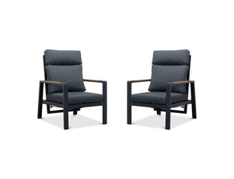 Manhattan loungestoel tuin set van 2 | aluminium + polywood | antraciet