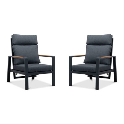 Manhattan loungestoel tuin set van 2 | aluminium + polywood | antraciet