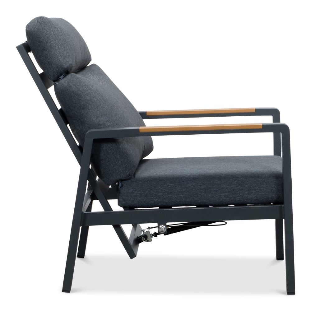 Manhattan loungestoel tuin set van 2 | aluminium + polywood | antraciet
