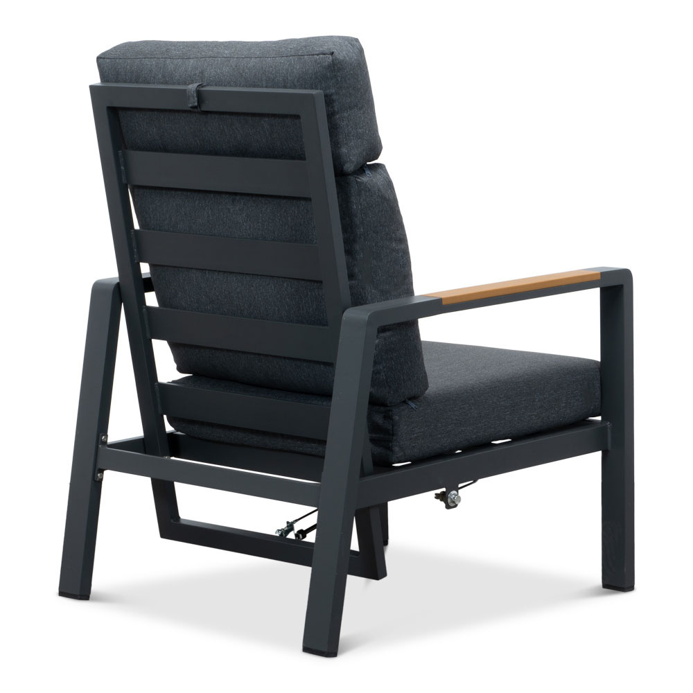 Manhattan loungestoel tuin set van 2 | aluminium + polywood | antraciet