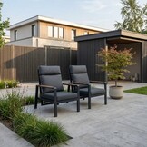 Manhattan loungestoel tuin | aluminium + polywood | antraciet