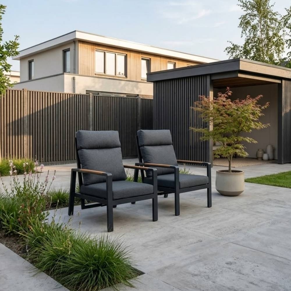 Manhattan loungestoel tuin | aluminium + polywood | antraciet