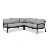 Florence/Palau hoek loungeset 5 personen | aluminium + touw | antraciet | 4-delig - 216x216cm