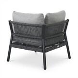 Florence/Palau hoek loungeset 5 personen | aluminium + touw | antraciet | 4-delig - 216x216cm