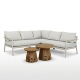 Florence/Palau hoek loungeset 5 personen | aluminium + touw | beige | 5-delig - 216x216cm