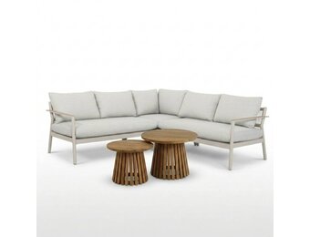 Florence/Palau hoek loungeset 5 personen | aluminium + touw | beige | 5-delig - 216x216cm