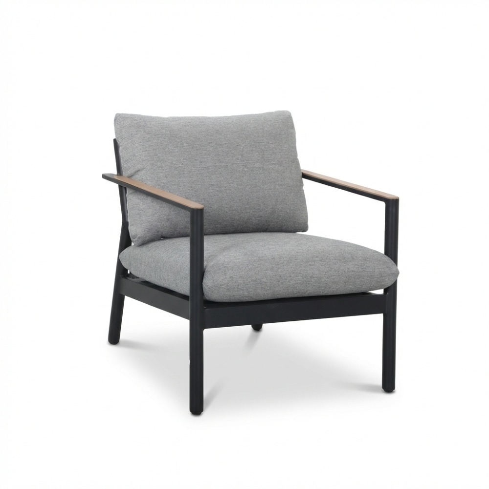 Florence/Palau stoel-bank loungeset 5 personen | aluminium + touw | antraciet | 5-delig