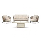 BUITEN living Palermo/Luna stoel-bank loungeset 5 personen | aluminium + touw | Sahara Dust | 4-delig